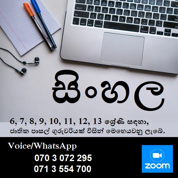 Sinhala Grade 6, 7, 8, 9, 10, 11, 12, O/L, A/L ONLINE
