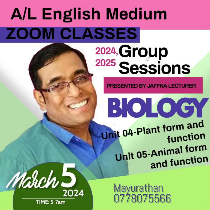 ZOOM Bio (pure) English Medium Group classes