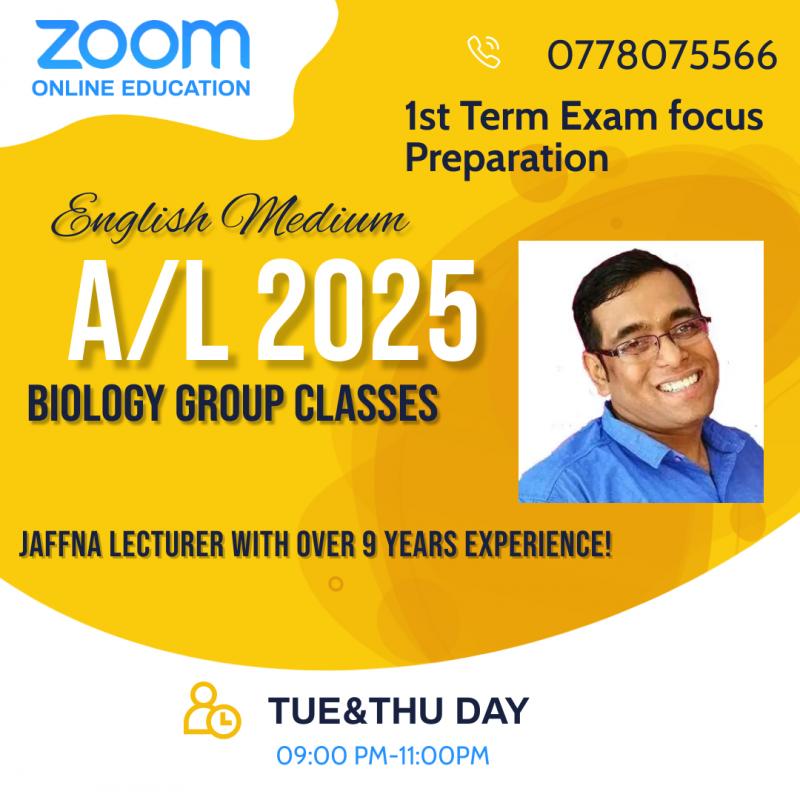 2025 A/L EM/TM Biology/Chemistry Zoom classes-individual/group