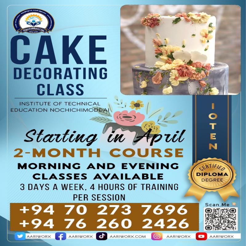 Diploma Cake Decoration Classes in Vavuniya