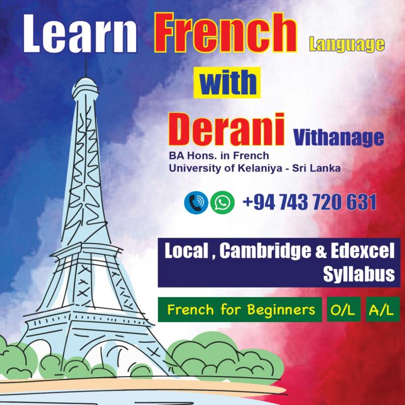 French For A/L & O/L , Beginners (Online/Physical))