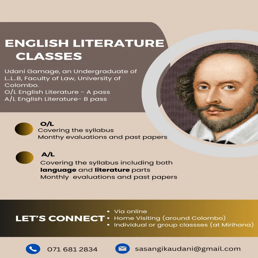O/L and A/L Japanese and English Literature language classes