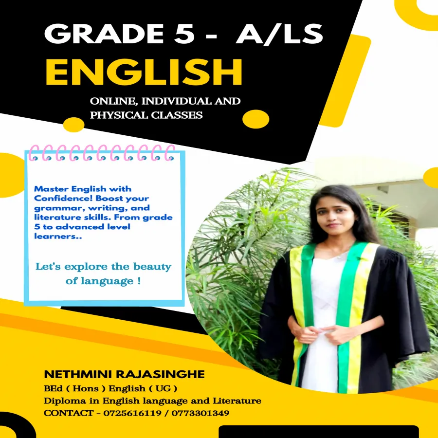 English classes from grade 5 to A/Ls