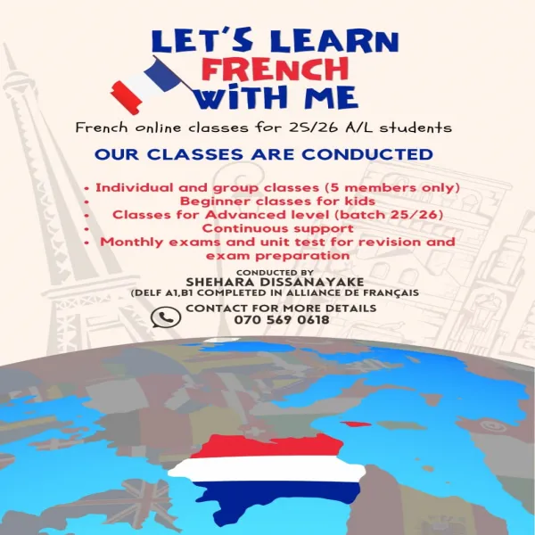 French class for A/L students (25/26 batches)