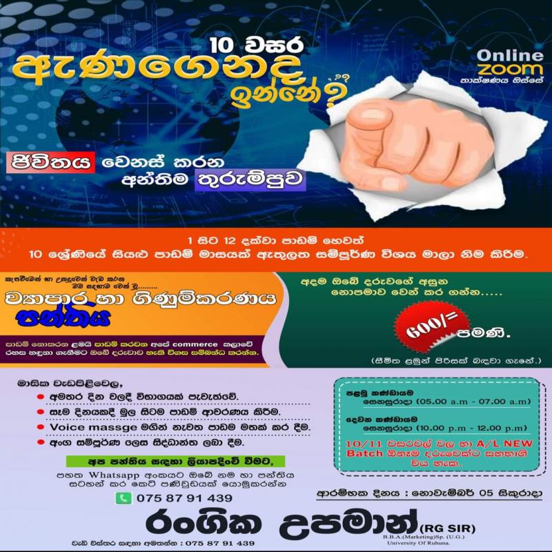 ව්‍යාපාර හා ගිණුම්කරණය revision