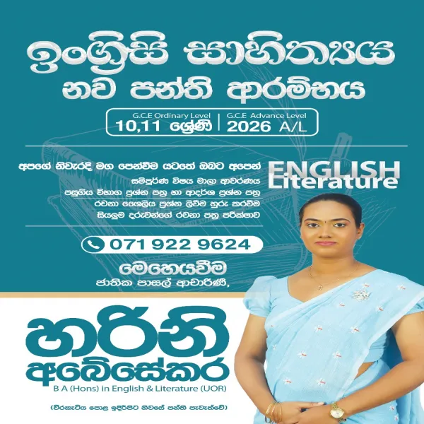 English Literature classes for grade 10 and 11
