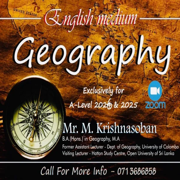 A - Level, Geography  ( English Medium & Tamil Medium )