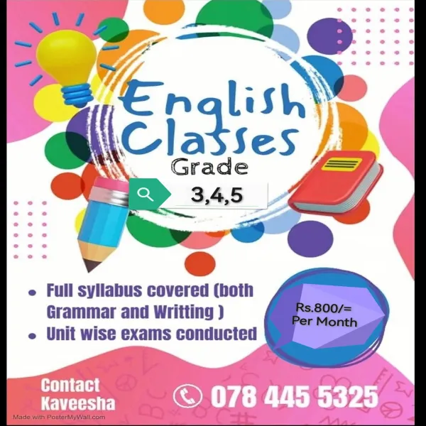 English Classes for Grade 3,4,5