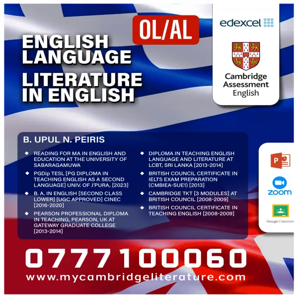 ON-LINE  CAMBRIDGE, EDEXCEL OL AL LITERATURE AND ENGLISH