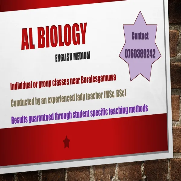 Biology AL English medium home visit classes