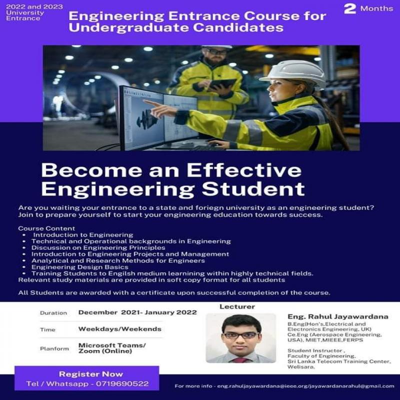 Engineering Entrance Course for Undergraduate Candidates