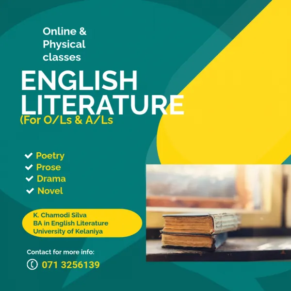 English Literature (online & physical) classes for O/Ls & A/ls