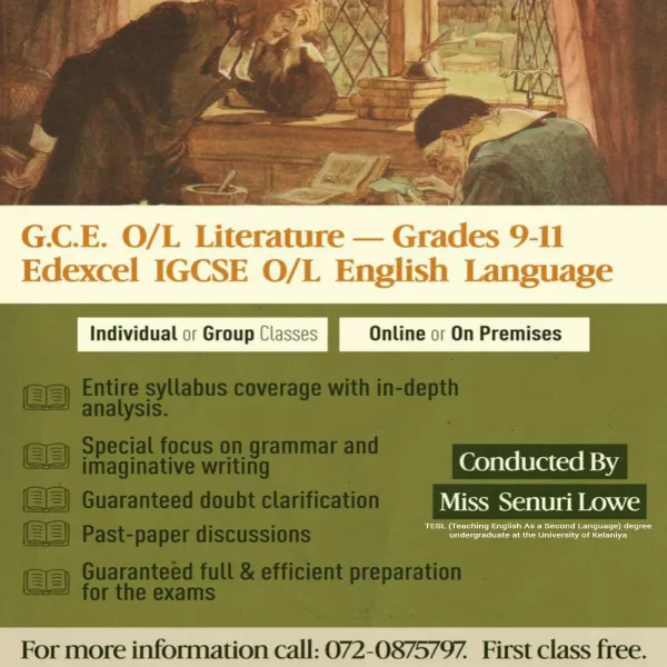 English and English Literature classes (IGCSE and GCSE) 6-11