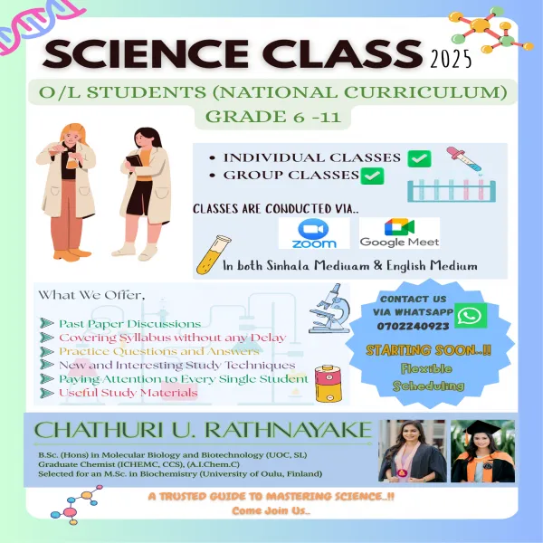 Science Classes for O/L Students (Grade 6-11)