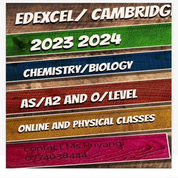 Cambridge/ Edexcel Chemistry/ Biology/ human biology online / visiting