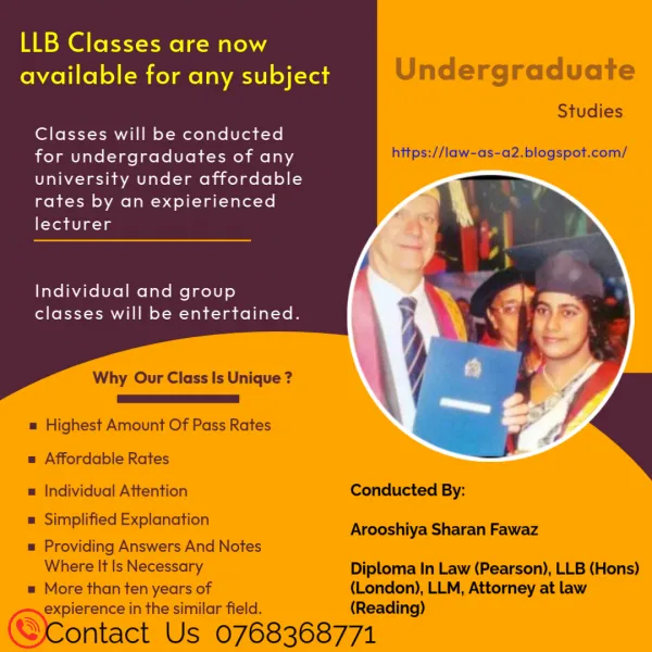 Conducting Sessions For Undergraduates In LLB- Both London And Local