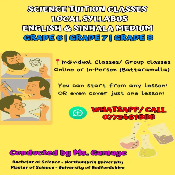 SCIENCE TUITION CLASSES – Local Syllabus  For Grade 6 | Grade 7 | Grad