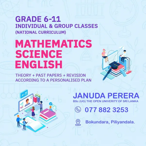 Science, Mathematics & English classes for Grades 6-11(local) students