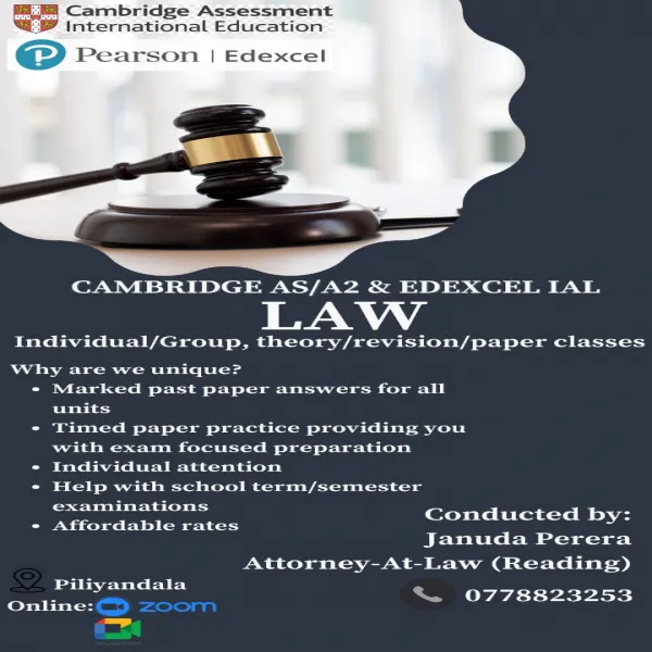 Cambridge AS/A2 & Edexcel IAL Law Classes