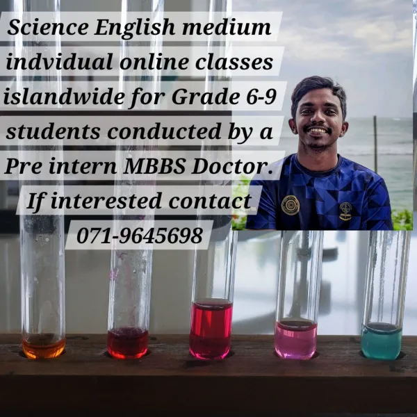 English medium Science Online classes Grade 6-9 students by a MBBS(UG)