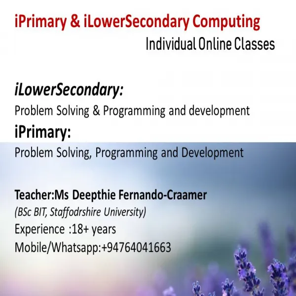 iPrimary and iLowerSecondary Computing