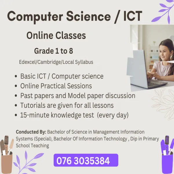Computer Science / ICT class (online) Grade 1 - 8