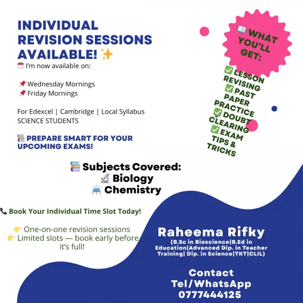 Science Classes for Local, Cambridge,Edexcel (Online-English medium)