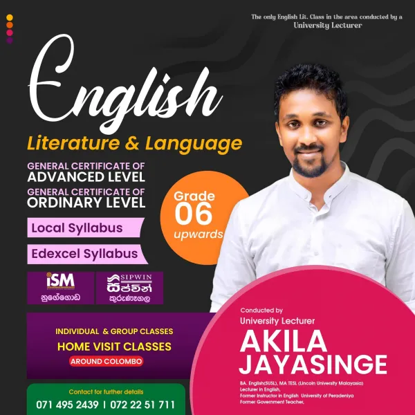 English language and English literature for grade 6 upwards