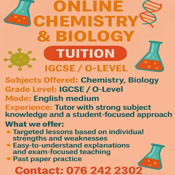 Chemistry and biology classes.