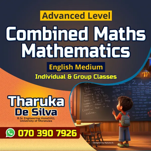 A/L COMBINED MATHS AND MATHS TUTOR(ENGLISH MEDIUM)