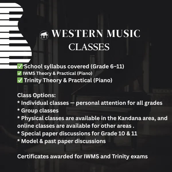 Western Music Classes for O/L 2025