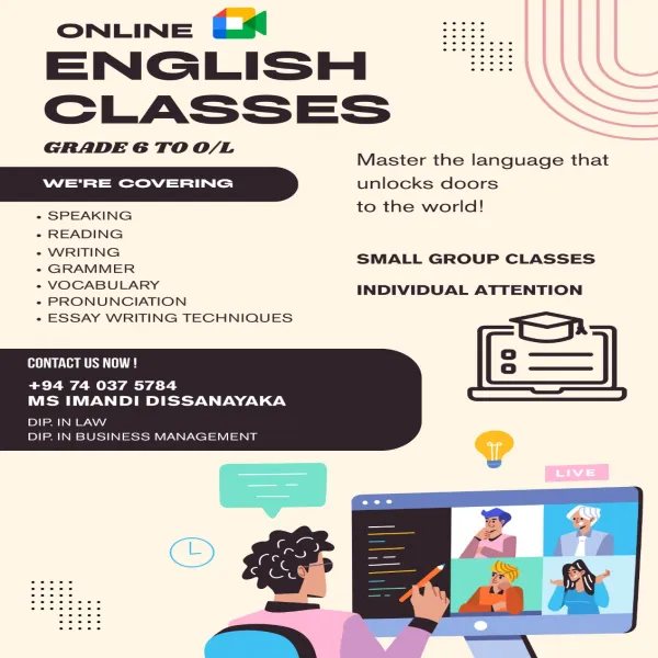 Online English Language Classes for Grade 6 to 11 ( O/L )