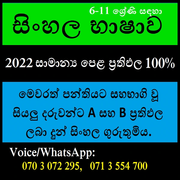 Sinhala for Grade 6, 7, 8, 9, 10, O/L, A/L ONLINE