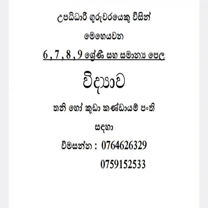 Sinhala medium science classes for grade 6-11 students
