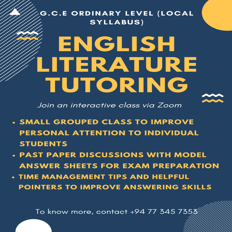 G.C.E (O/L) Local Syllabus - English Literature